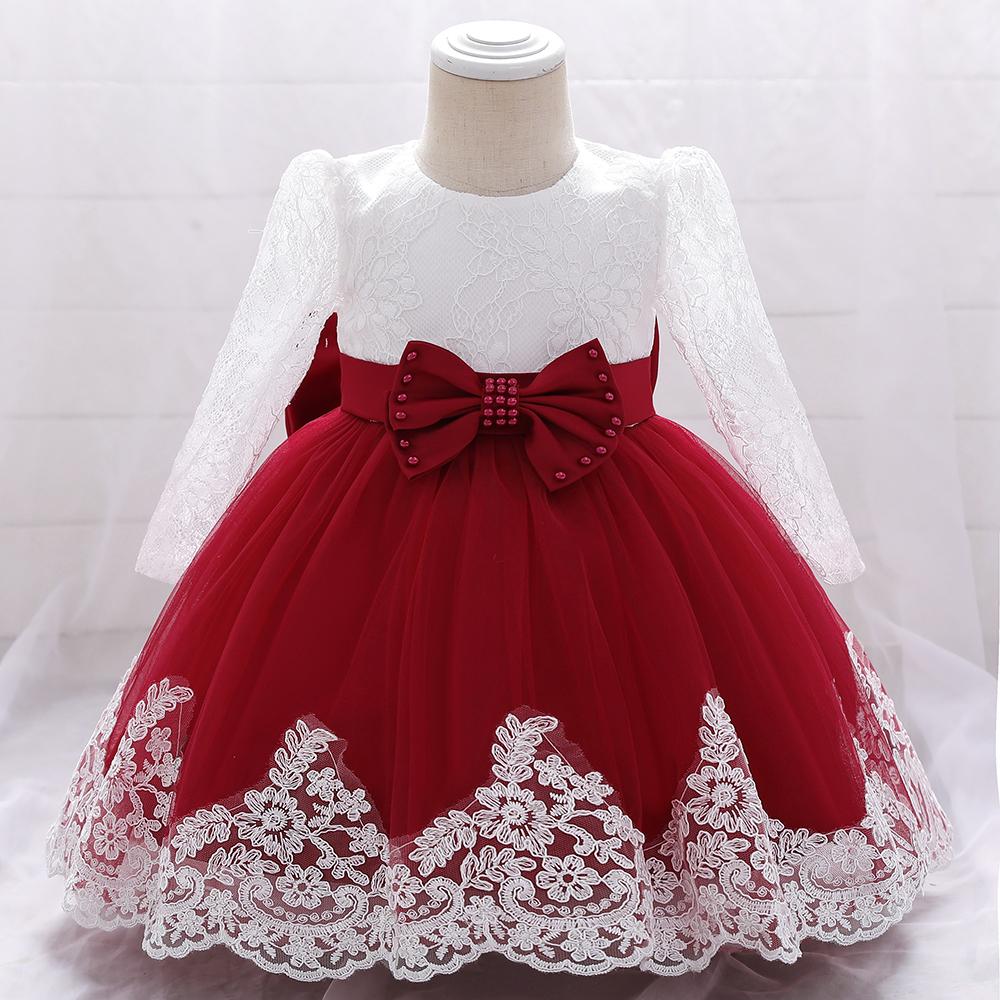 Beautiful Full Sleeve Birthday Party Dress Baby First Dress