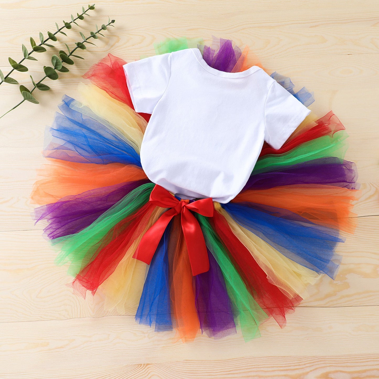 Rainbow Print First Birthday Dress