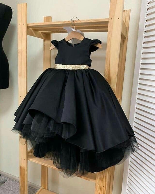 Black Coloured Birthday Party Dress With Tail