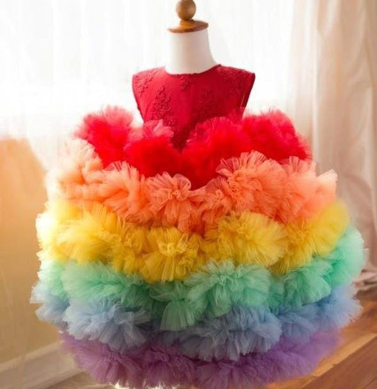 Multicolour Birthday Party Dress