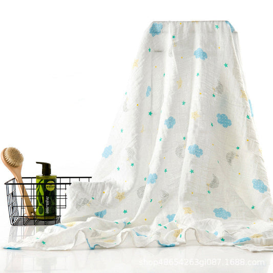 Cartoon Printed 100% Organic Cotton Muslin Baby Swaddle Blanket 4